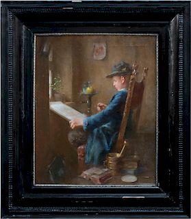 Anton Laupheimer (German, 1848-1927) Young Artist at Work