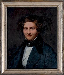 Alexandre Hesse (French, 1806-1879) Portrait of a Handsome Young Gentleman, 1838