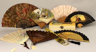 (on 10) VARIOUS 19TH C. FANS