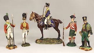 (on 5) DRESDEN WATERLOO CENTERARY PORCELAIN MILITARY FIGURES