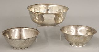 (3) ARTS AND CRAFTS STERLING BOWLS