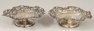 PAIR OF STERLING REPOUSSE COMPOTES, BLACK, STARR &amp; FROST