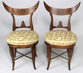 PAIR OF UNUSUAL CONTINENTAL SIDECHAIRS