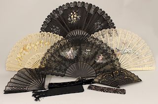 (on 6) VICTORIAN HAND FANS
