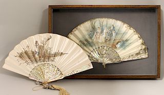 (2) MOTHER-OF-PEARL FANS