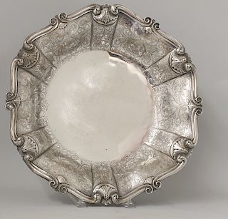 SILVER REPOUSSE FOOTED CENTER BOWL