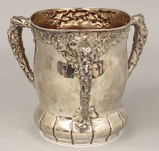 <span style="font-style:italic;" >GORHAM STERLING 3-HANDLE LOVING CUP