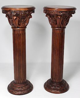 PAIR OF 20TH C. CARVED PEDESTALS