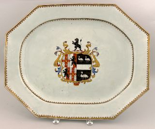 18TH C. CHINESE EXPORT ARMORIAL MEAT PLATTER
