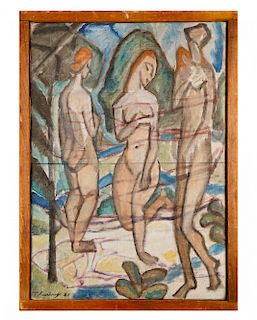 Thomas Furlong (American, 1886-1952) Three Nudes, 1921