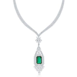 8.57ct. Emerald & 8.81 ct. Diamond Necklace