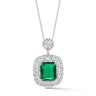 15.3 ct Emerald & 3.9 ct Diamond Pendant