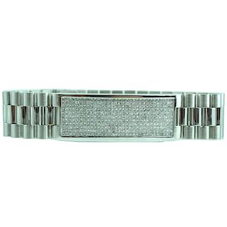 Men's 8.25 Carat Diamond ID Bracelet