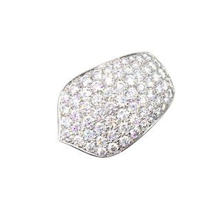 Cartier Pave Diamond 18 Karat White Gold Band Ring