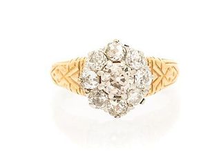 An Antique Yellow Gold and Diamond Ring, 3.00 dwts.