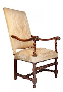 Early 18th Century English Walnut Open Armchair