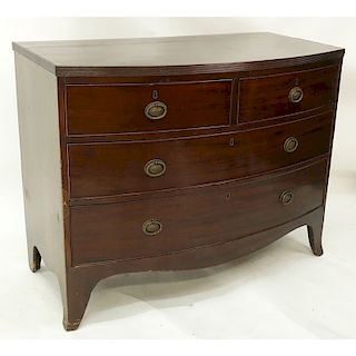 Antique Hepplewhite Mahogany Bow Front Chest of Drawers.