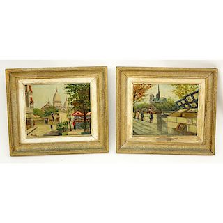 Two (2) 20th Century Oil on Canvas "Street Scenes" Signed J. Beyly. 