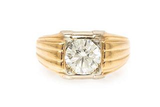 A 14 Karat Gold and Diamond Solitaire Ring, 6.80 dwts.