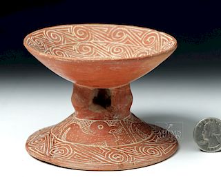 Chorrera / La Tolita Pottery Pedestal Plate - Birds