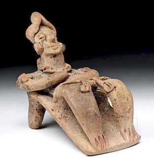 Rare Colima Pottery Flat Reclining Figure