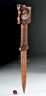 20th C. Northwest Coast Kwakiutl Dagger w/ Copper Blade