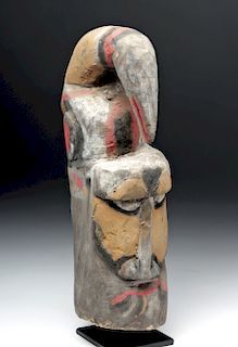 Early 20th C. PNG Balsa Wood Yam Mask - Man & Bird
