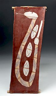 20th C Signed Wanurr Namundja Aboriginal Bark Painting