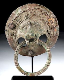 Late Roman Bronze Lion Door Knocker / Handle