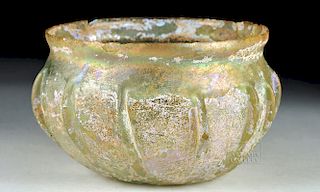 Roman Glass Ribbed Bowl - Lovely Iridescence