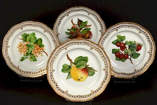 4 Royal Copenhagen Flora Danica Luncheon Plates