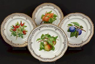 4 Royal Copenhagen Flora Danica Luncheon Plates