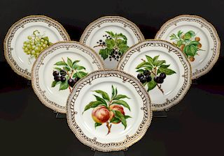 6 Royal Copenhagen Flora Danica Luncheon Plates