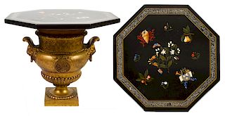 Pietra Dura Table on Signed Bronze Base