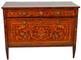 18th C. Italian Neoclassical Marquetry Commode