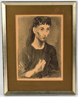 Ralph Soyer Lithograph "Young Girl"