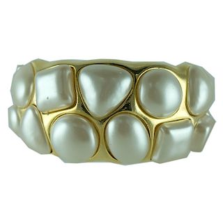 Vintage Chanel Yellow Gold Filled Fashion Cuff