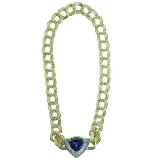 18K Baguette Diamond Trilliant Tanzanite Necklace