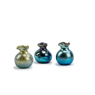 Three miniature vases, c1900