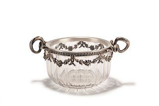 Bowl with silver mounting, c1900