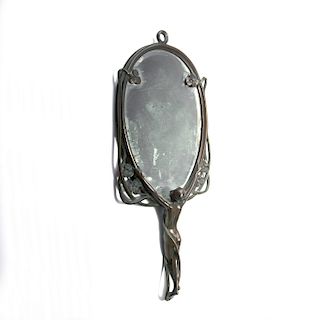 Hand-held mirror with nude, c1900