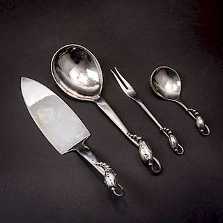 Four pieces of  'Magnolia' silverware, 1919