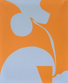 Untitled (abstract composition in orange and mauve), 1970s