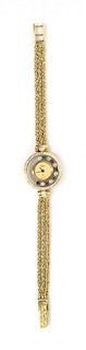 An 18 Karat Yellow Gold, Diamond and Multi Gem Happy Diamonds Wristwatch, Chopard, 11.70 dwts.