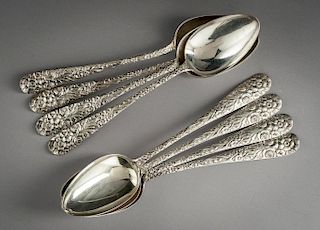 8 Sterling Repousse Tablespoons
