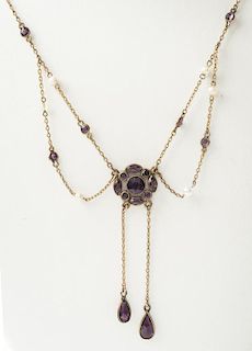 Victorian Amethyst Chandelier Necklace