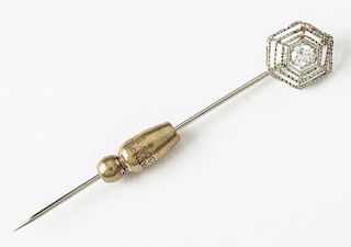 18K Antique Diamond Stick Pin