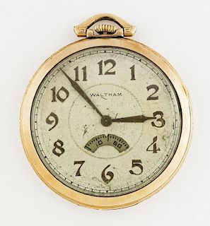 Waltham 17J "Secometer" Pocket Watch with Chain