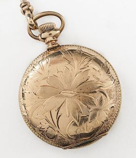 14K Challoner & Mitchell Pocket Watch with Chain