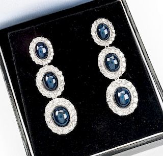 Orianne Star Sapphire & 4.5 CTW Diamond Earrings